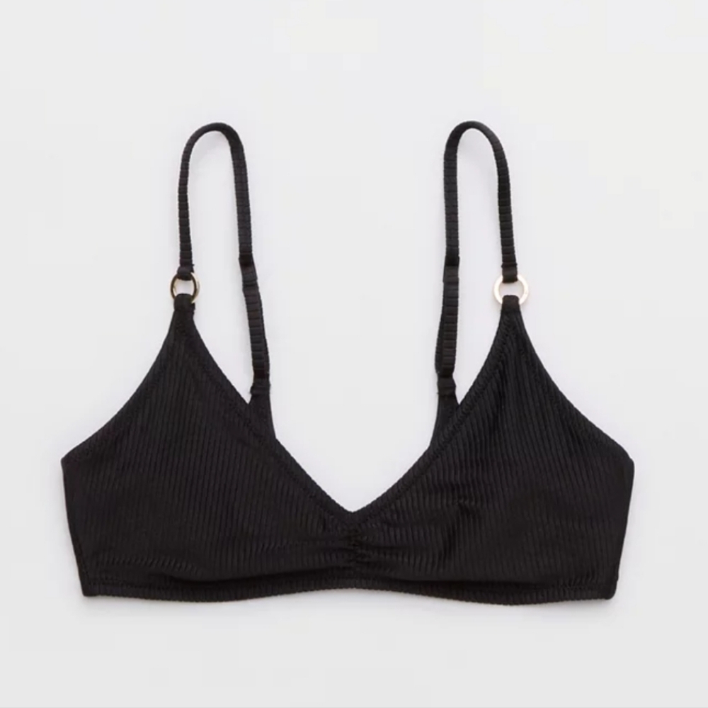 NWT Aerie Beach Babe Shine Rib Voop Bikini Top